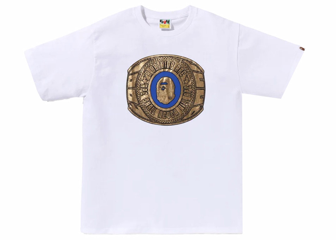 Pre-owned Bape Foil  College Ring Tee White