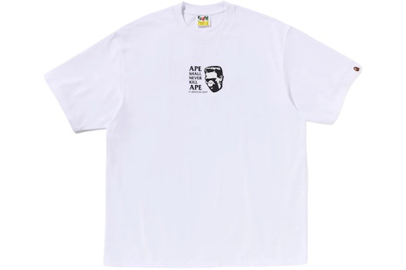 BAPE T-Shirt mit Frankenstein-Logo, lockerer Passform, Weiß