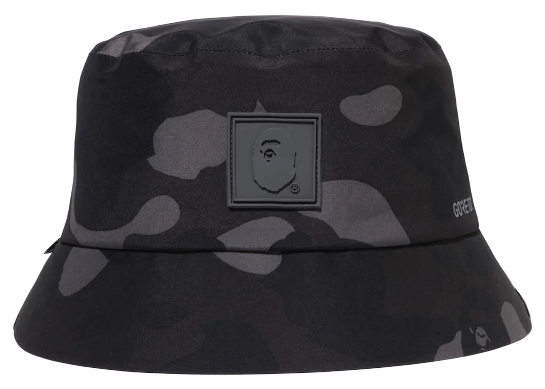 Pre-owned Bape Gore-tex Color Camo Bucket Hat Black