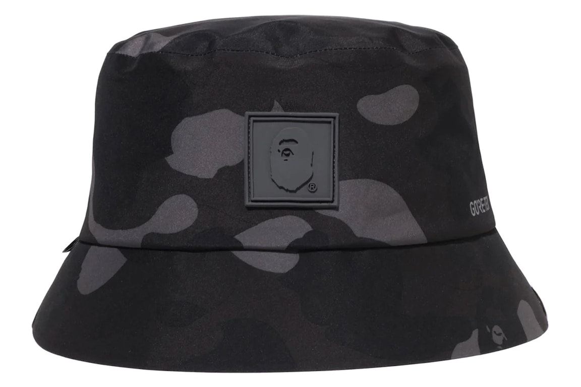 Pre-owned Bape Gore-tex Color Camo Bucket Hat Black