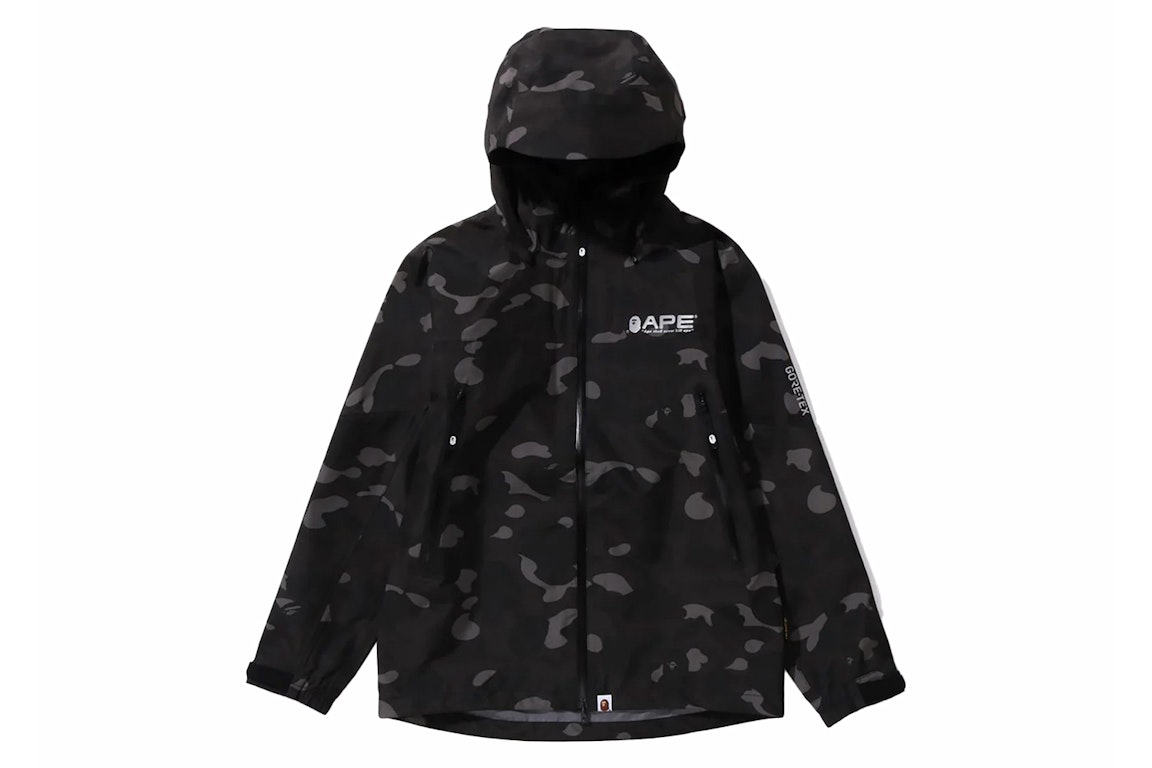 Pre-owned Bape Gore-tex Color Camo Shell Jacket Black