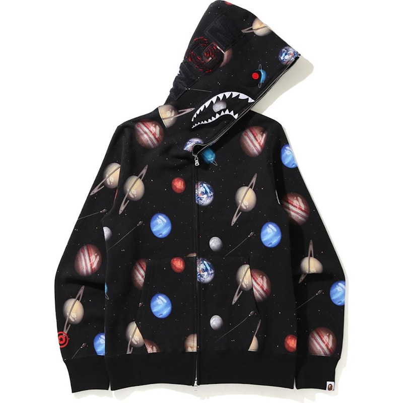 BAPE Galaxy Shark Full Zip Hoodie Black Men's - SS21 - US