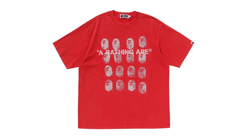 BAPE Garment Dye Logo Relaxed Fit Tee Red Men