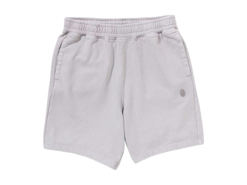 BAPE Garment Dye One Point Relaxed Fit Sweat Shorts Gray