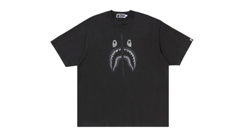 パンツ A BATHING APE SHARK GARMENT DYE RELAXED BAPE Garment Dye Shark Relaxed Fit Tee Black Men's - US