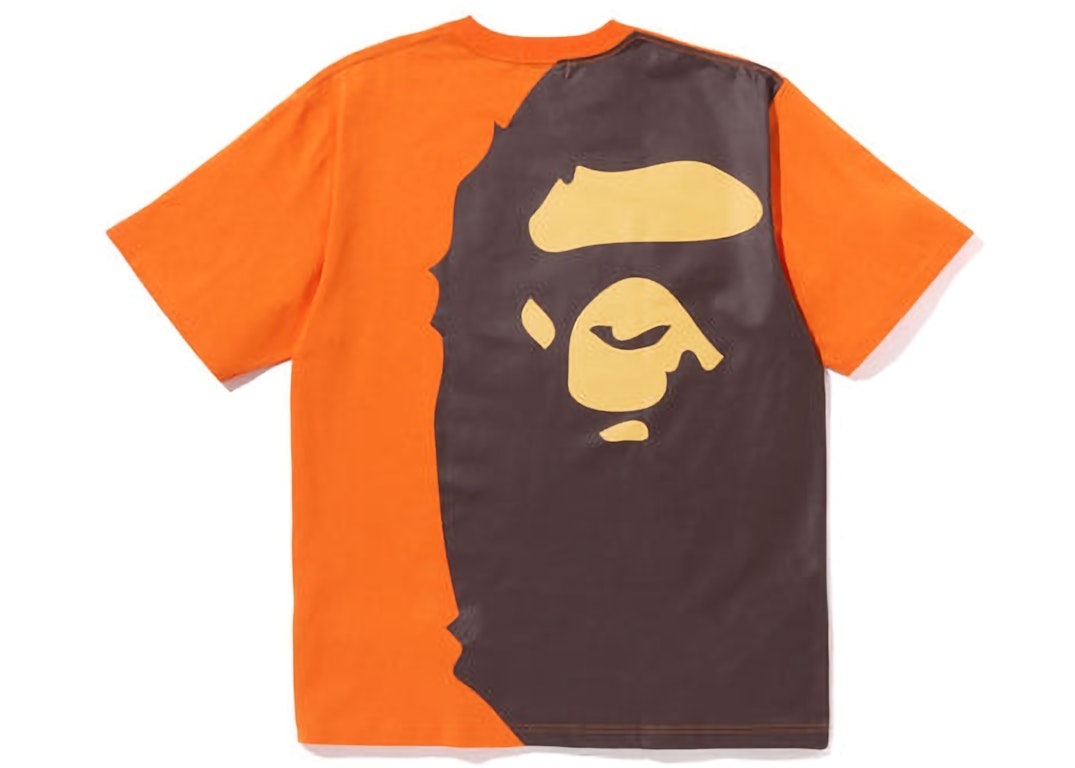 Pre-owned Bape Giant Ape Head Relaxed Fit Tee Orange