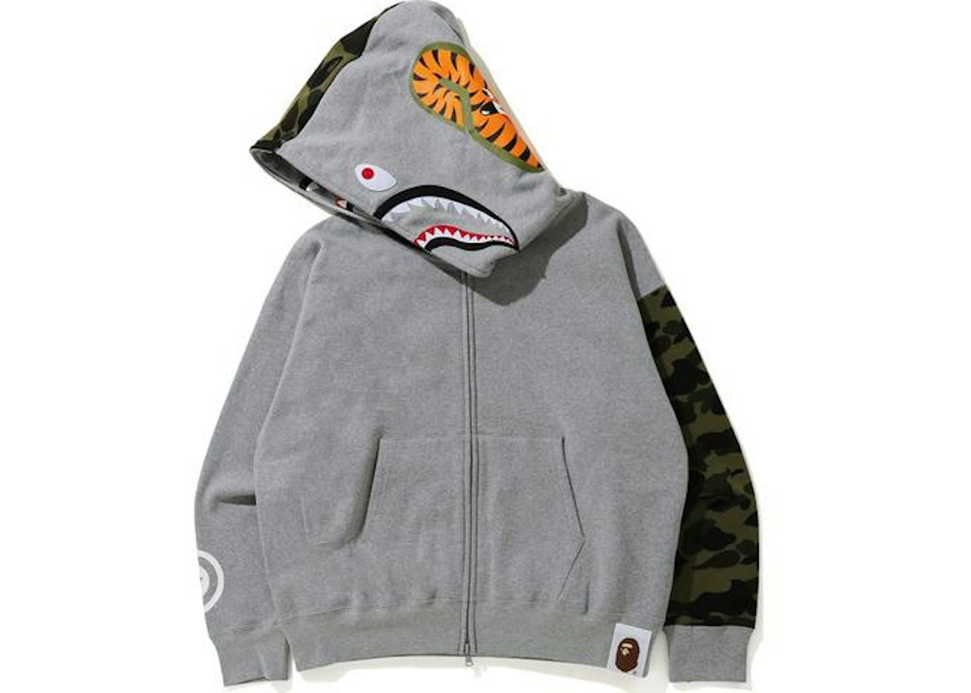 Bape Giant Shark Full Zip Hoodie Gray Fw Bape Giant Shark Full Zip Hoodie Gray Fw