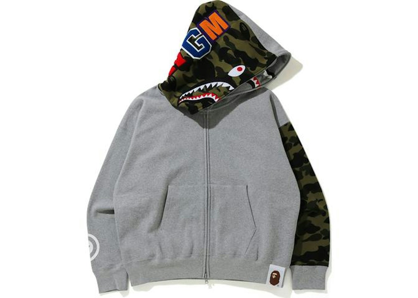 Bape Giant Shark Full Zip Hoodie Gray Fw Bape Giant Shark Full Zip Hoodie Gray Fw