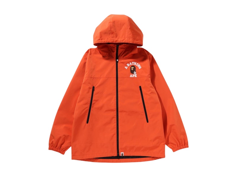 Pre-owned Bape Men's Go Ape Pointer College Hoodie Jacket In Orange