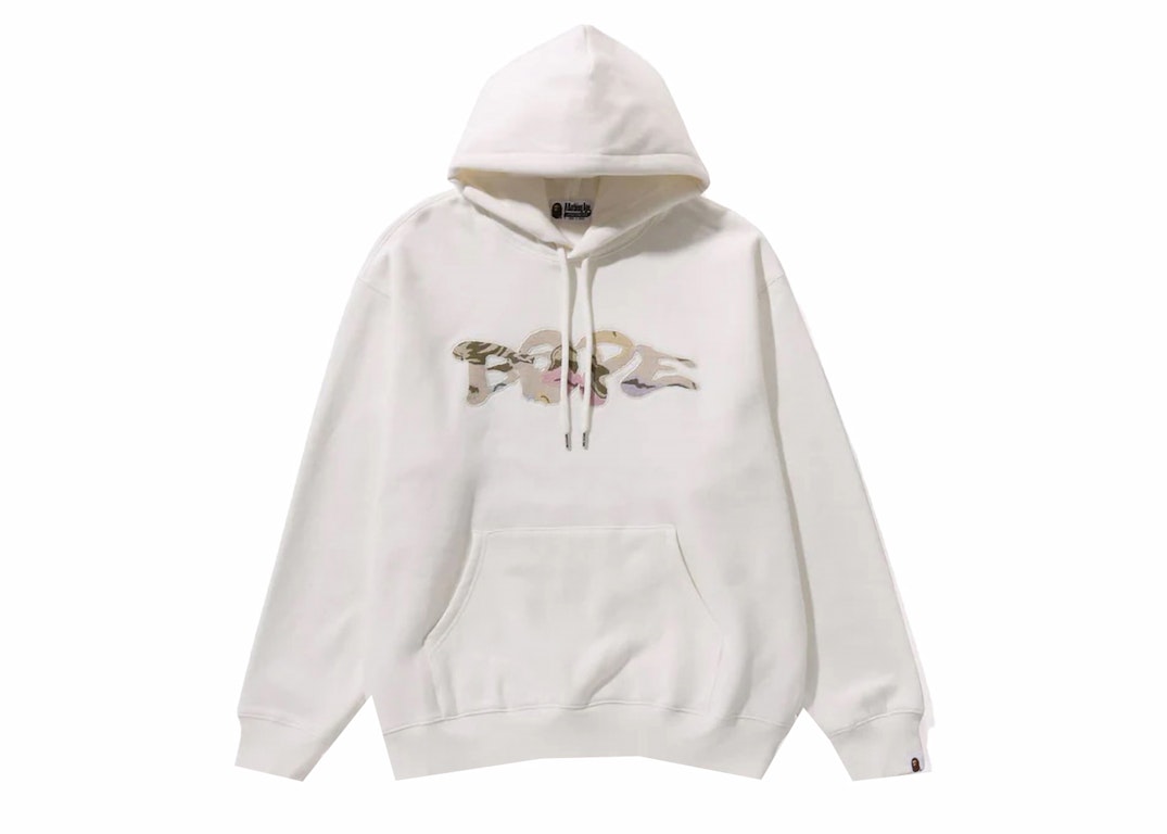 Pre-owned Bape Gobelin Patch Pullover Hoodie Ivory