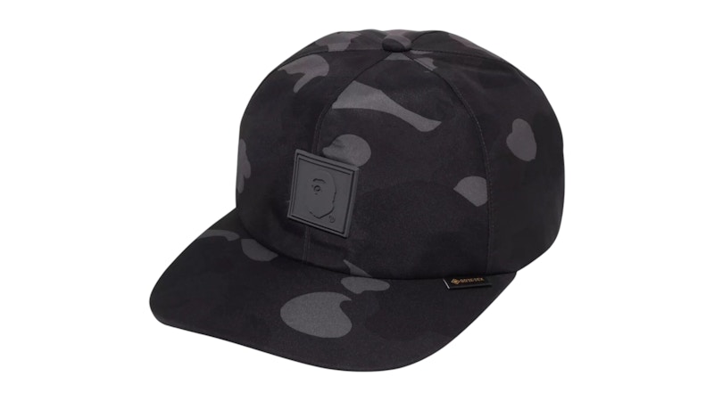 Pre-owned Bape Men's Goretex Camo Snapback Cap In Black