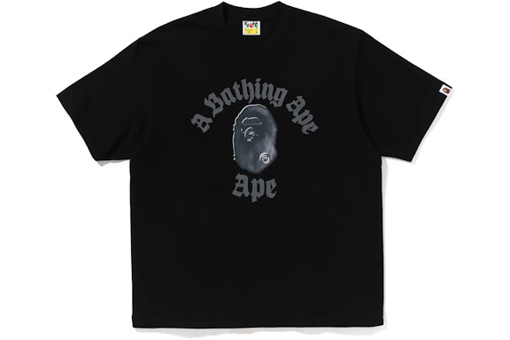 BAPE Gothic College Relaxed Fit Tee Schwarz