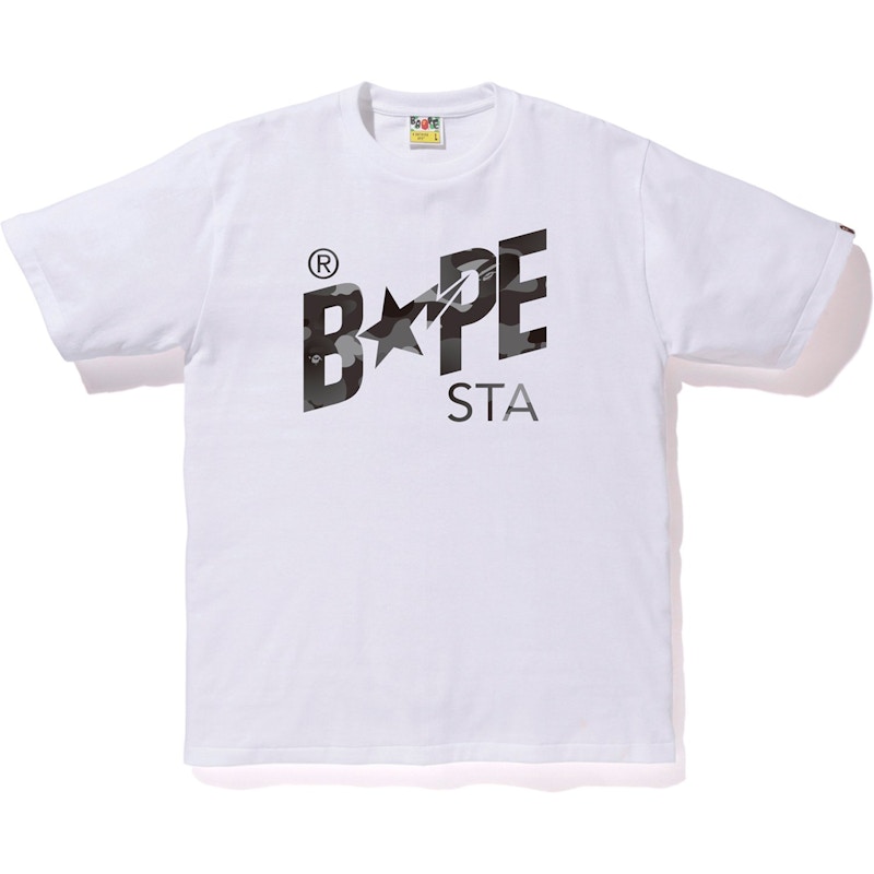 BAPE Gradation Camo Bapesta Tee White/Black Men's - FW19 - US