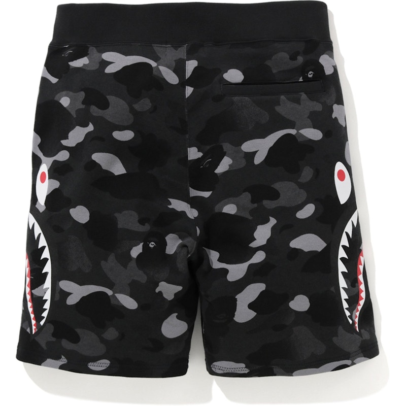 BAPE Gradation Camo Side Shark Sweat Shorts Black Men's - FW19 - US