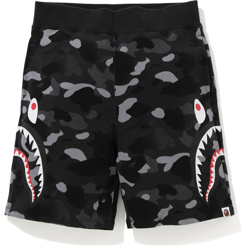 BAPE Gradation Camo Side Shark Sweat Shorts Black Men's - FW19 - GB