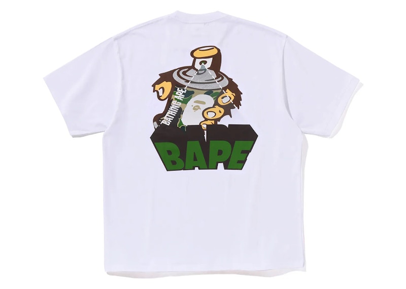 BAPE Graffiti BAPE Logo Relaxed Fit Tee White Men's - SS24 - US