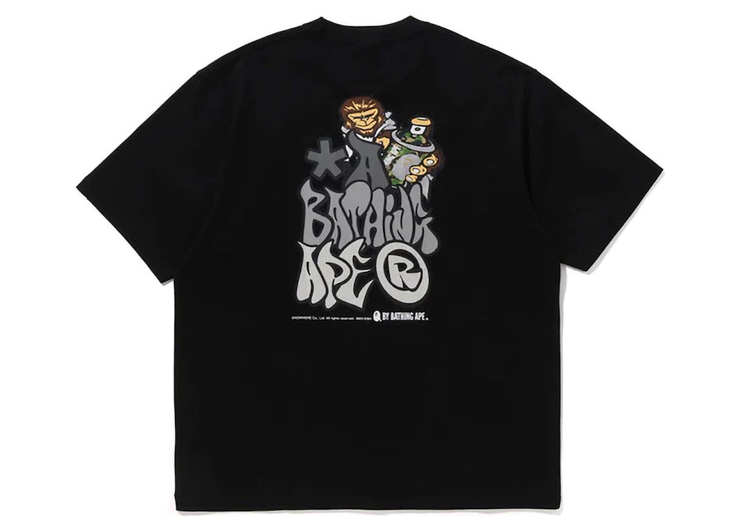 Pre-owned Bape Graffiti  Relaxed Fit Tee Black