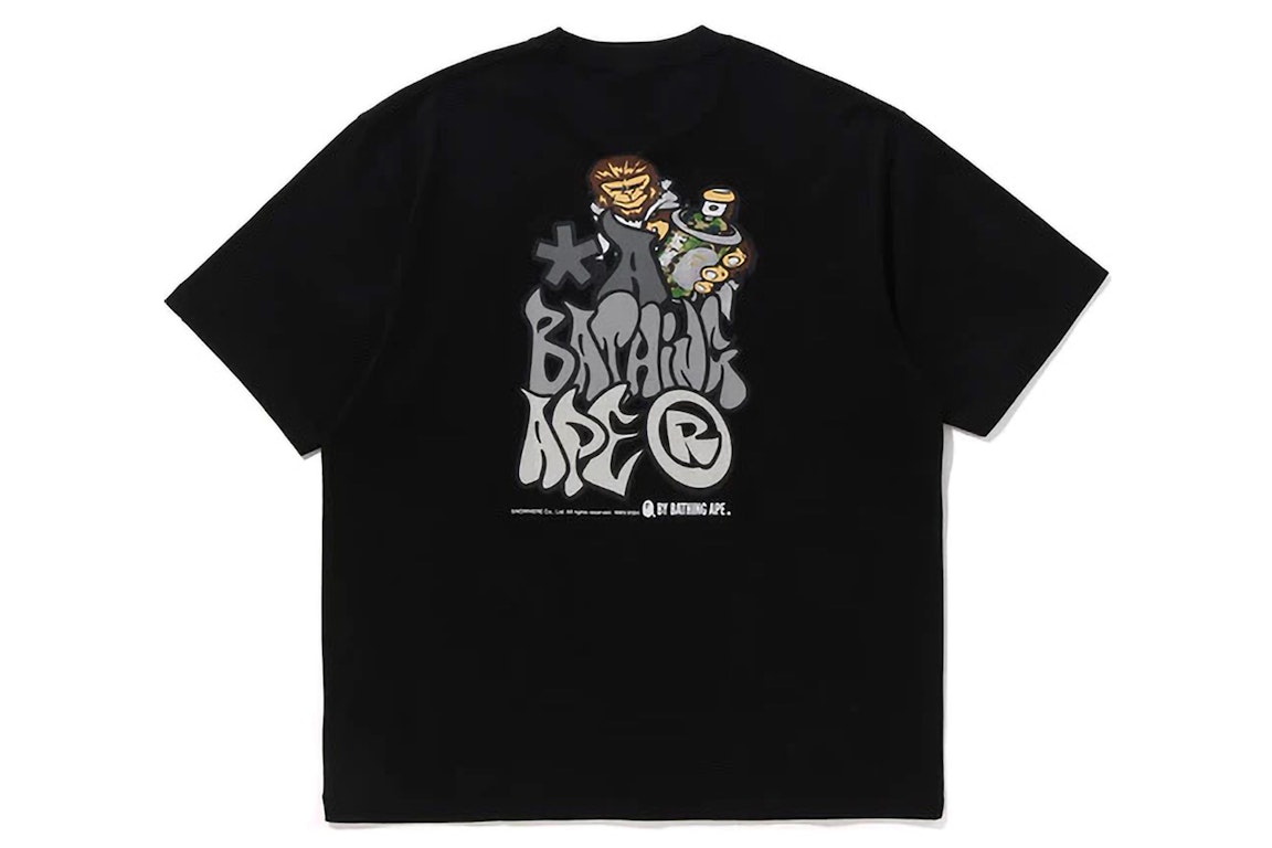 Pre-owned Bape Graffiti  Relaxed Fit Tee Black