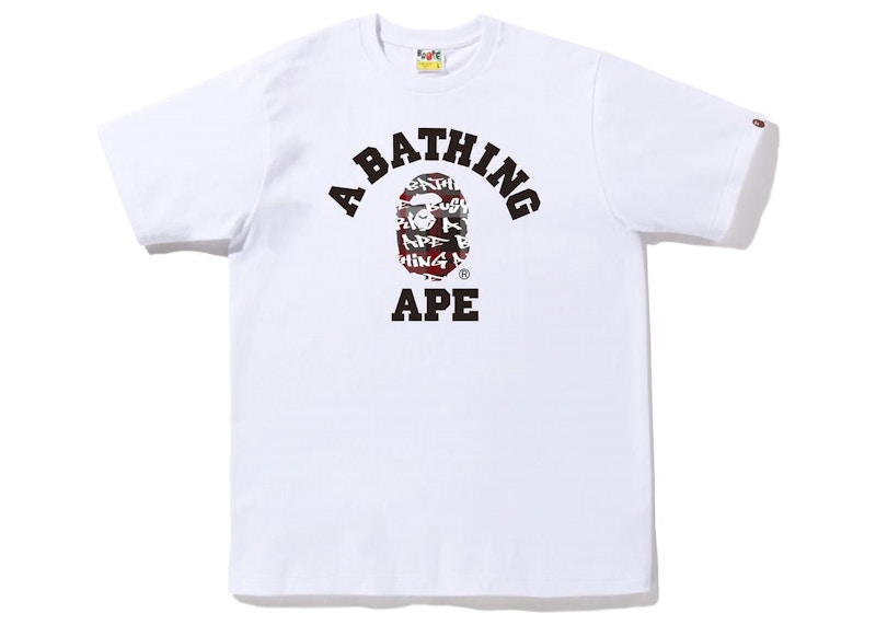 BAPE Graffiti Check College Tee White Black