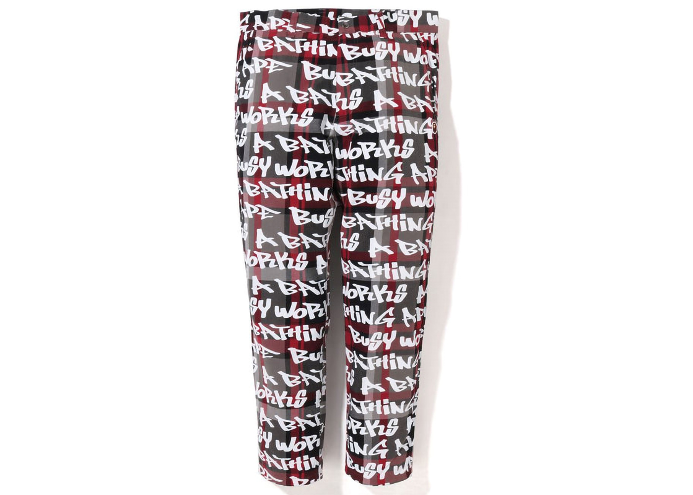BAPE Graffiti Check One Point Relaxed Fit Pants Black - FW22 Men's