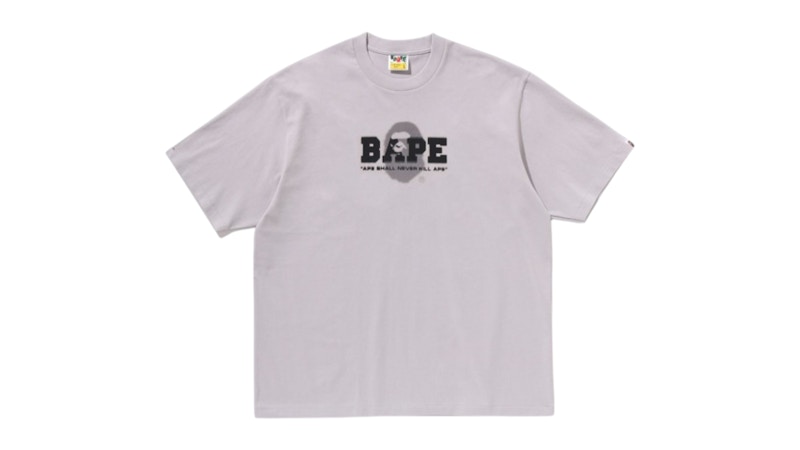 BAPE Graffiti Logo Relaxed Fit Tee Gray