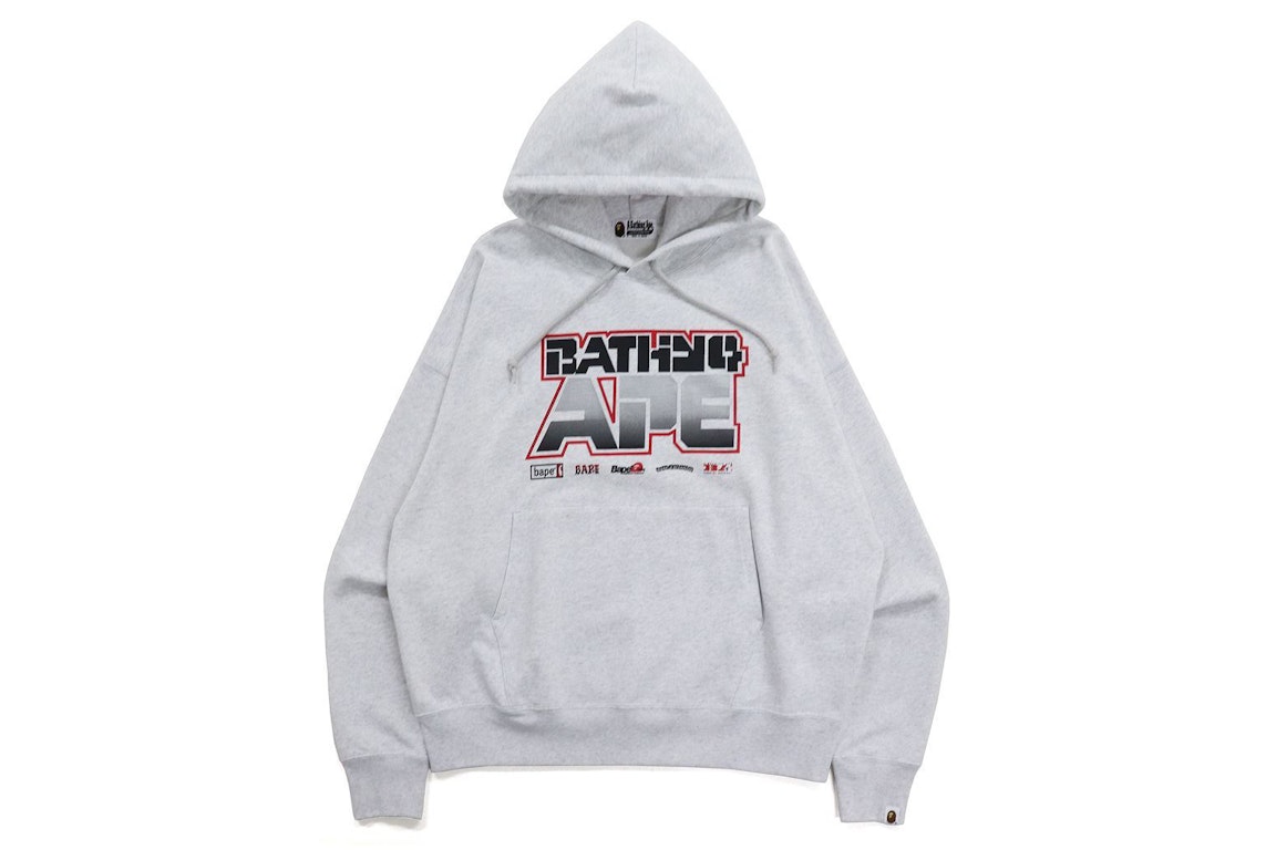 Pre-owned Bape Graphic #1 Loose Fit Pullover Hoodie Gray