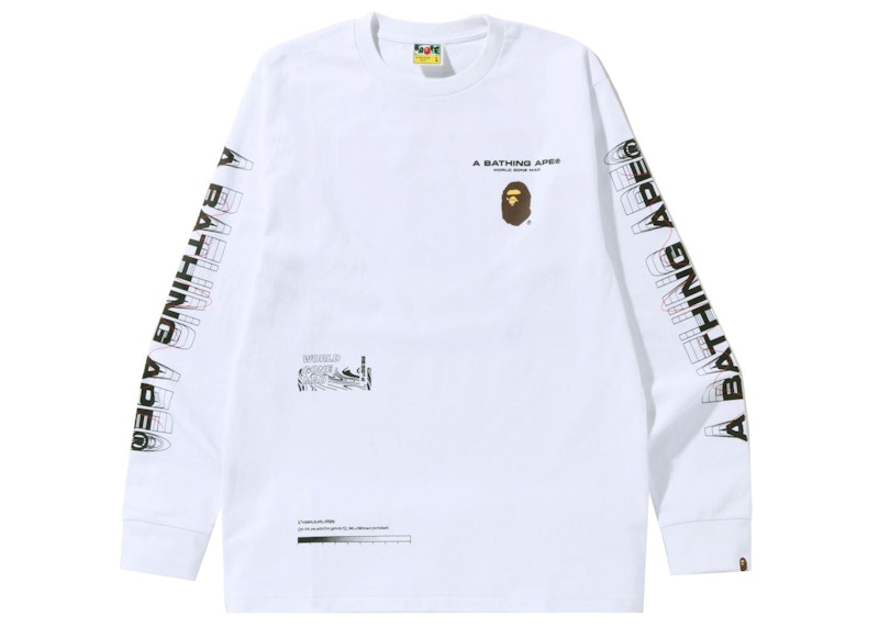 BAPE Graphic #2 L/S Tee White Men's - SS22 - US