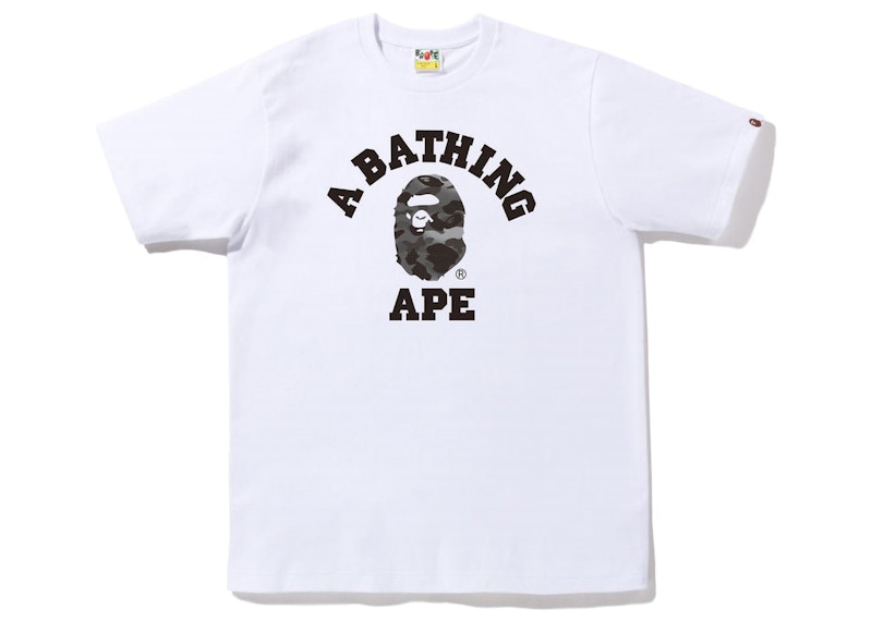 BAPE Grid Camo College Tee (FW22) White Black Men