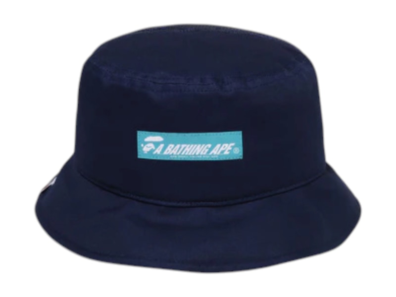 Pre-owned Bape Half Mesh Bucket Hat In Navy Blue