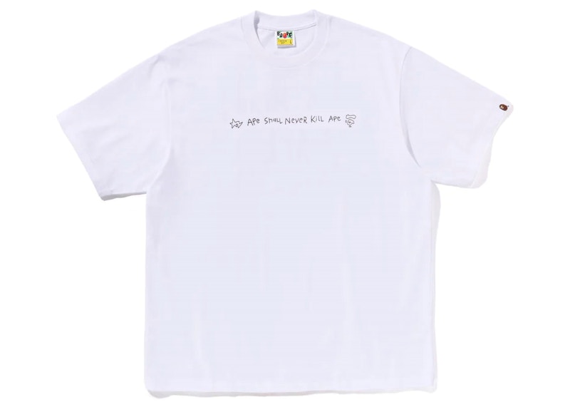 BAPE Logo disegnato a mano Relaxed Fit Tee Bianco