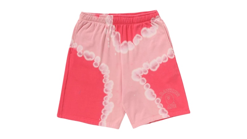 Pre-owned Bape Men's Hand Dye Relaxed Fit Sweat Shorts Shorts In Red