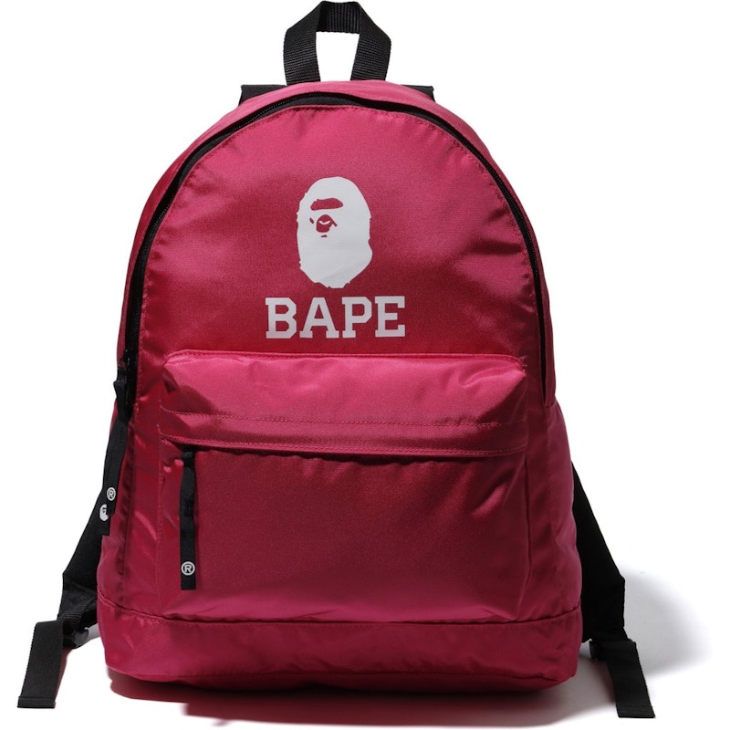 Pink bape backpack hotsell