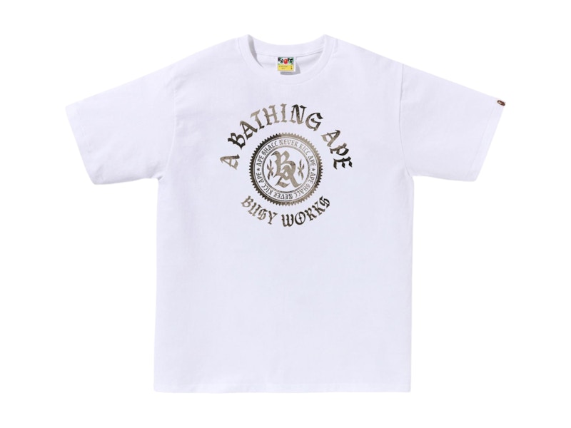 【A BATHING APE】 HIGH TONE BLEACH BA EMBLEM TEE BAPE High Tone Bleach Emblem Tee Blanc Homme de la