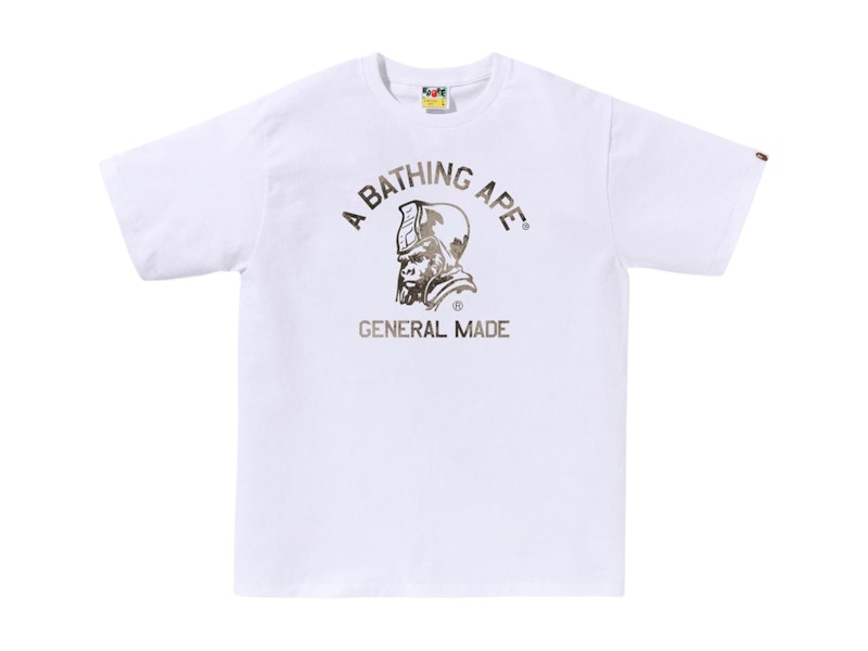 NEW【A BATHING APE】HIGH TONE BLEACH GENERAL MADE TEE BAPE High Tone Bleach General Made Tee White Men's - SS25 - US