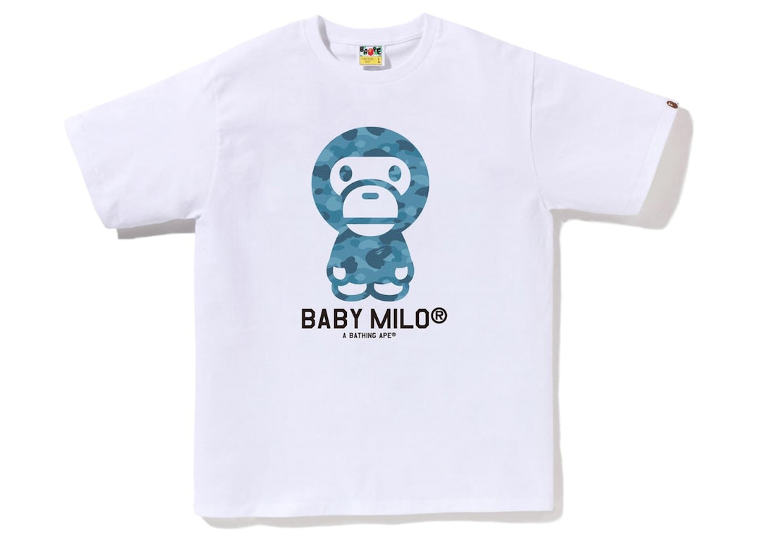 Pre-owned Bape Honeycomb Camo Baby Milo Tee White/blue