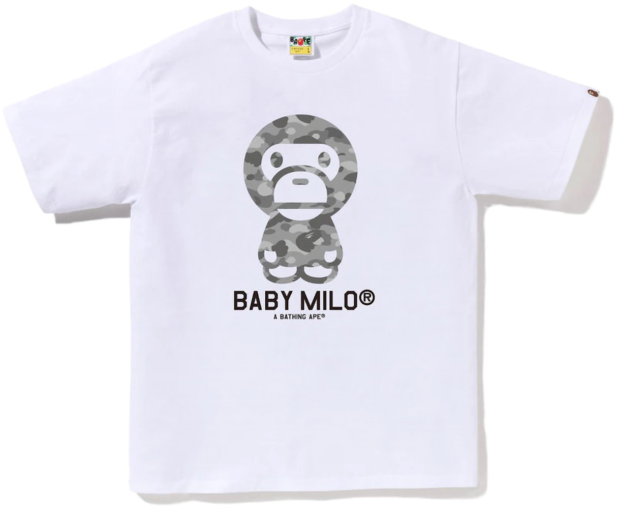 BAPE Honeycomb Camo Baby Milo Tee White/Grey Men's - SS23 - US