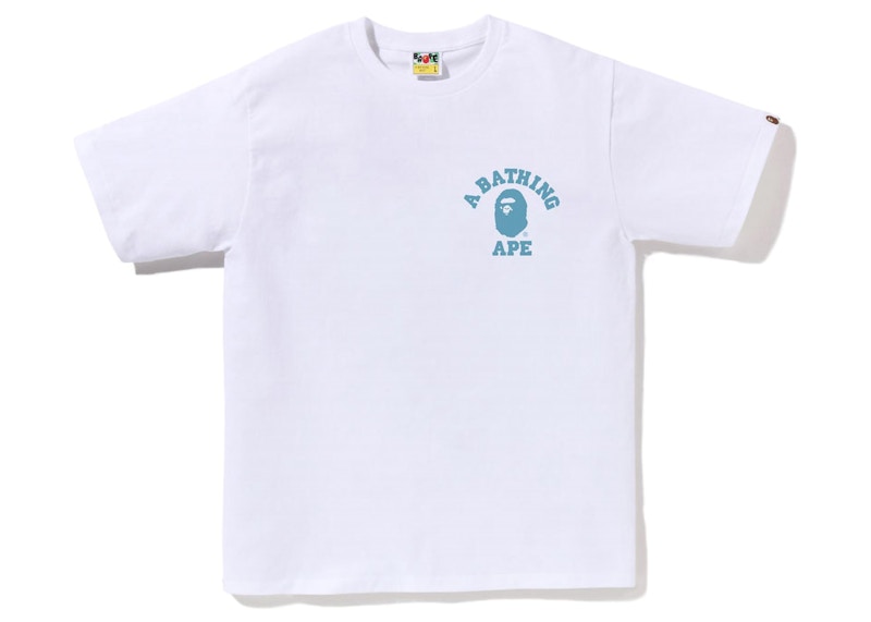 APE ABC CAMO COLLEGE ATS TEE ホワイト×ブルー BAPE Honeycomb Camo College ATS Tee White Blue Men's - SS23 - US