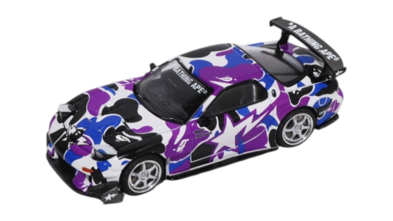 BAPE Hong Kong 20th Anniversary Camo Poprace Car 1/64 Royal Purple