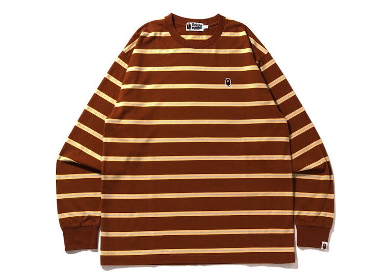 BAPE Cerchio Un Punto Relaxed Fit L/S Tee Marrone