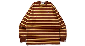 BAPE Hoop One Point Relaxed Fit L/S Tee Brown