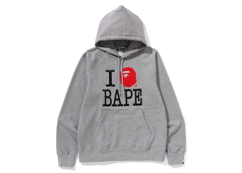 Bape happy new year spell out hoodie grey online