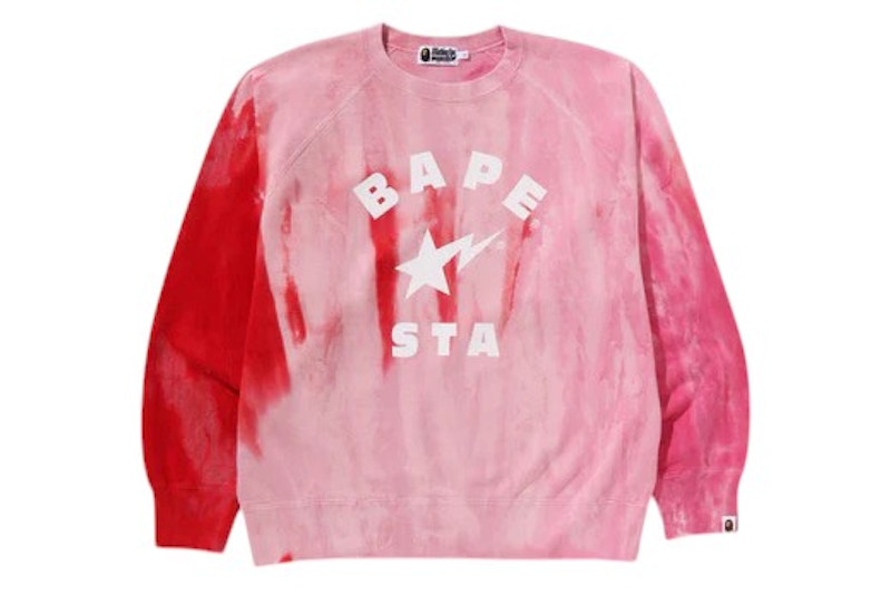2024年冬【法人向けお歳暮】 BAPE エイプレディースS スウェット星スター総柄トレーナーピンク トップス