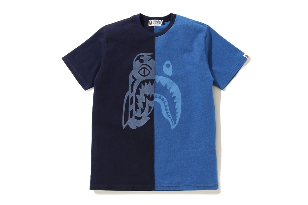 BAPE Indigo Half Tiger Shark T-Shirt Indigo メンズ - SS20 - JP