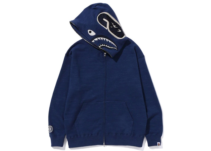 BAPE Indigo Shark Full Zip Hoodie (FW23) Indigo Men's - FW23 - US