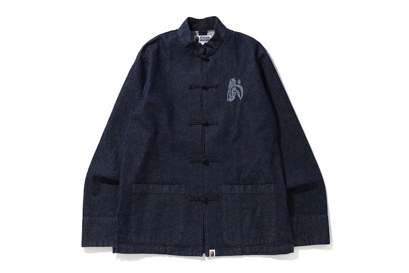 BAPE Indigo Tiger Shark China Jacket Indigo