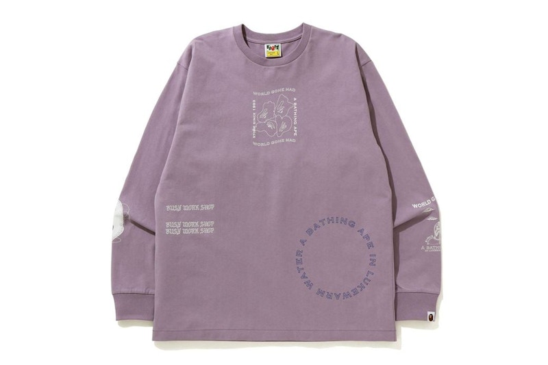 BAPE Tinta Print Relaxed #1 L/S Camiseta Violeta