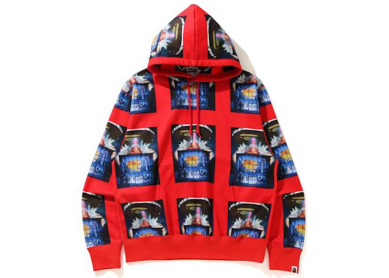 BAPE Invasion Sweat à capuche décontracté Rouge