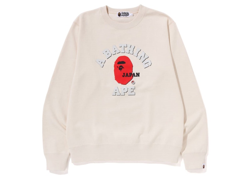 BAPE Japan College Crewneck Ivory - SS23 Men's - US