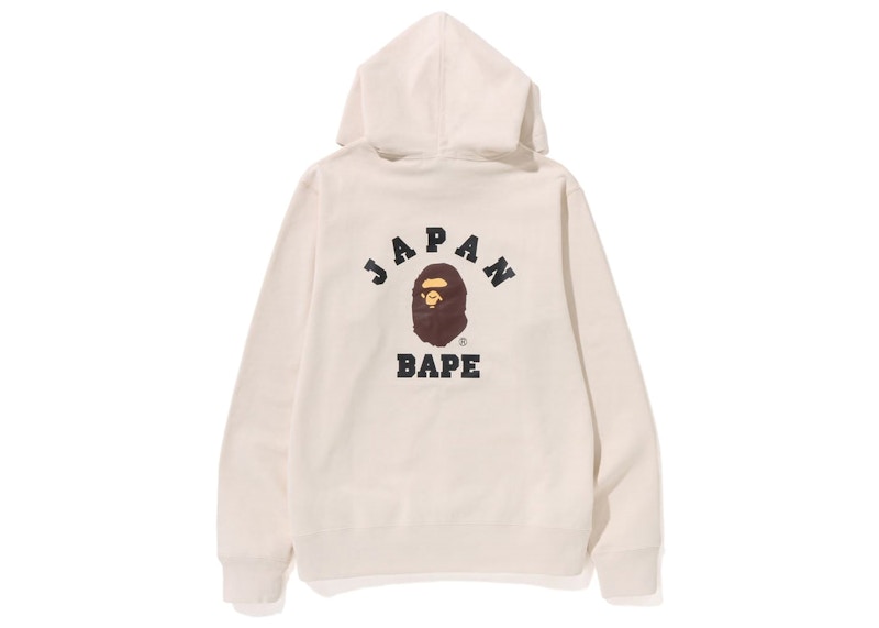 BAPE Japan College Pullover Hoodie Ivory Men's - SS23 - US