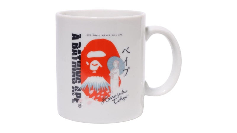 Pre-owned Bape Japan Souvenir 1 Mug In White/red In Multi